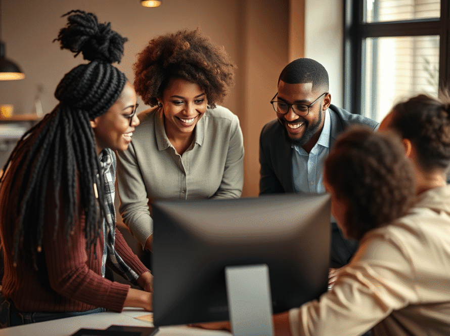 Simple Website Accessibility Tips for Small Businesses 1 create a highly detailed high resolution image featuring a diverse group 1