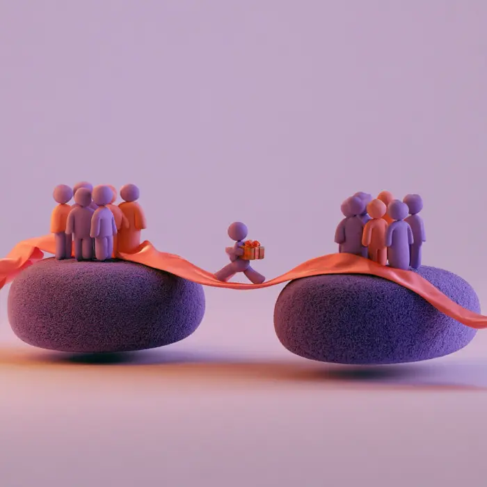 Linked GiftGambit circles keeping overlapping families' secrets straight